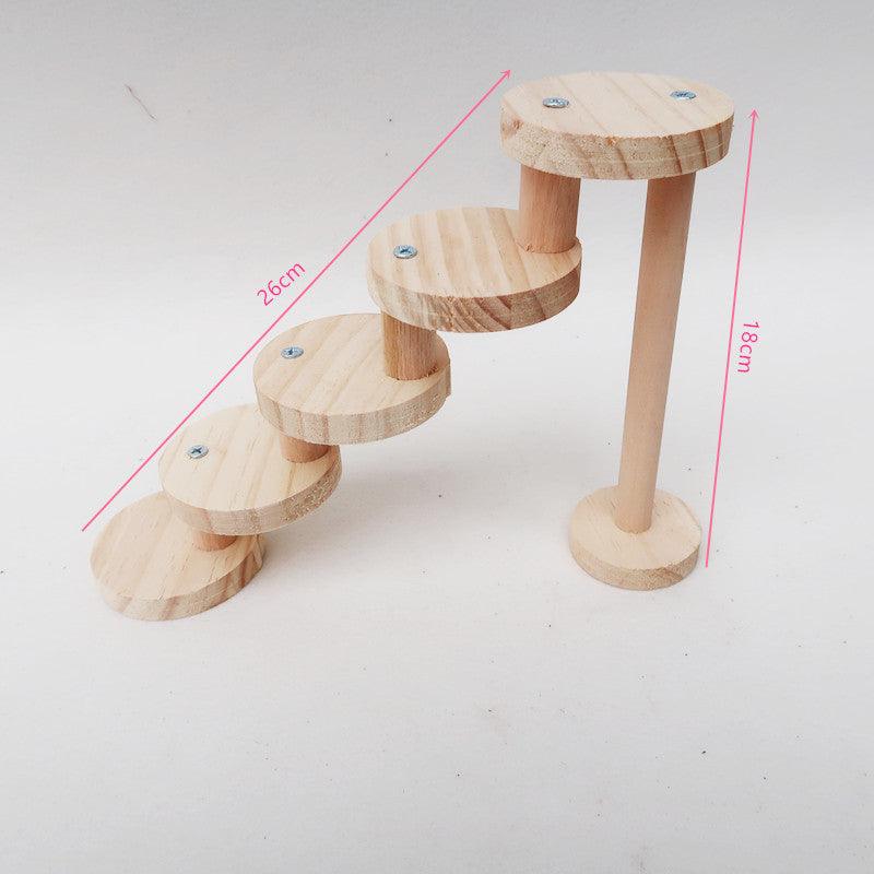 Solid Wood Spiral Staircase Hamster Toy