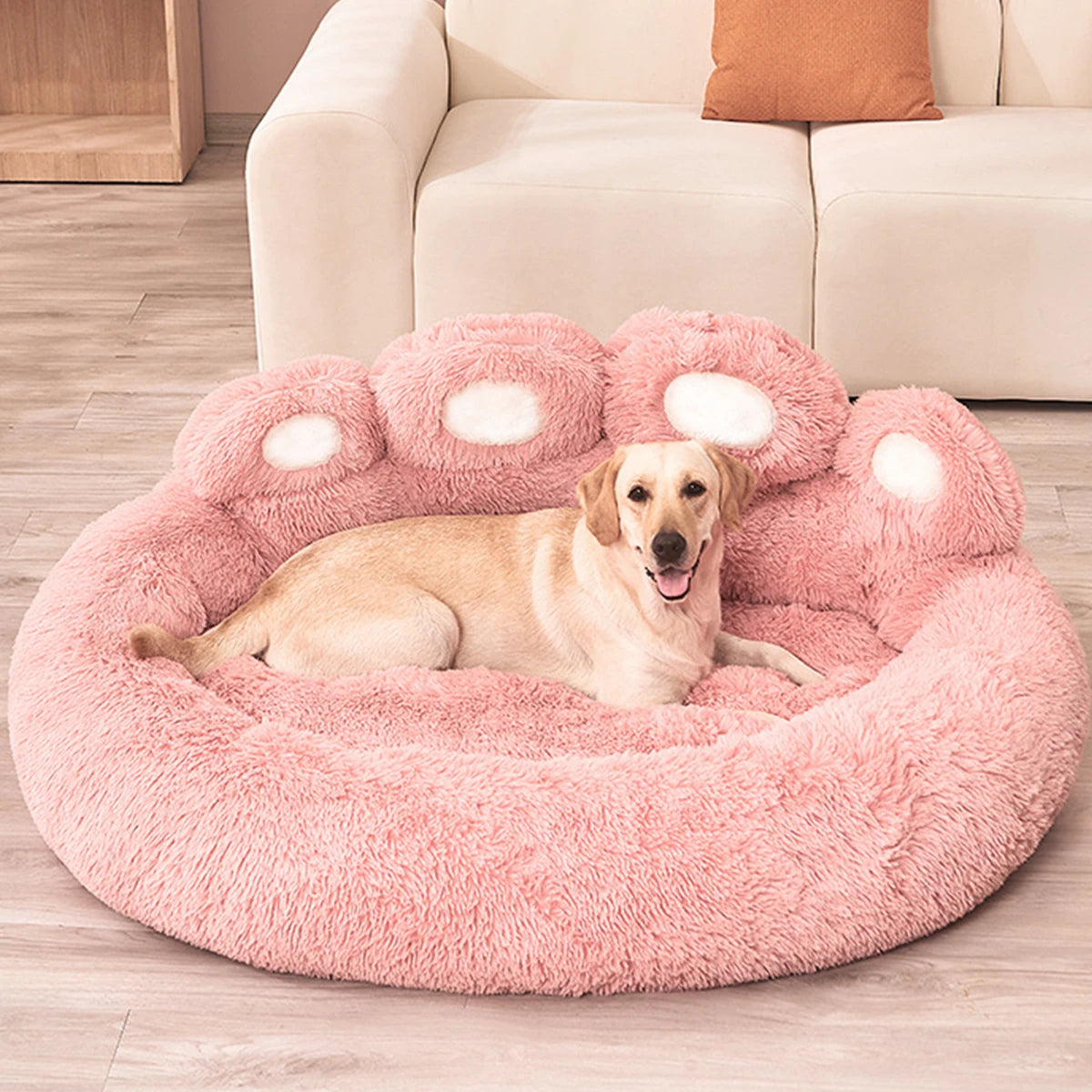 Flauschiges Hundebett aus Plüsch