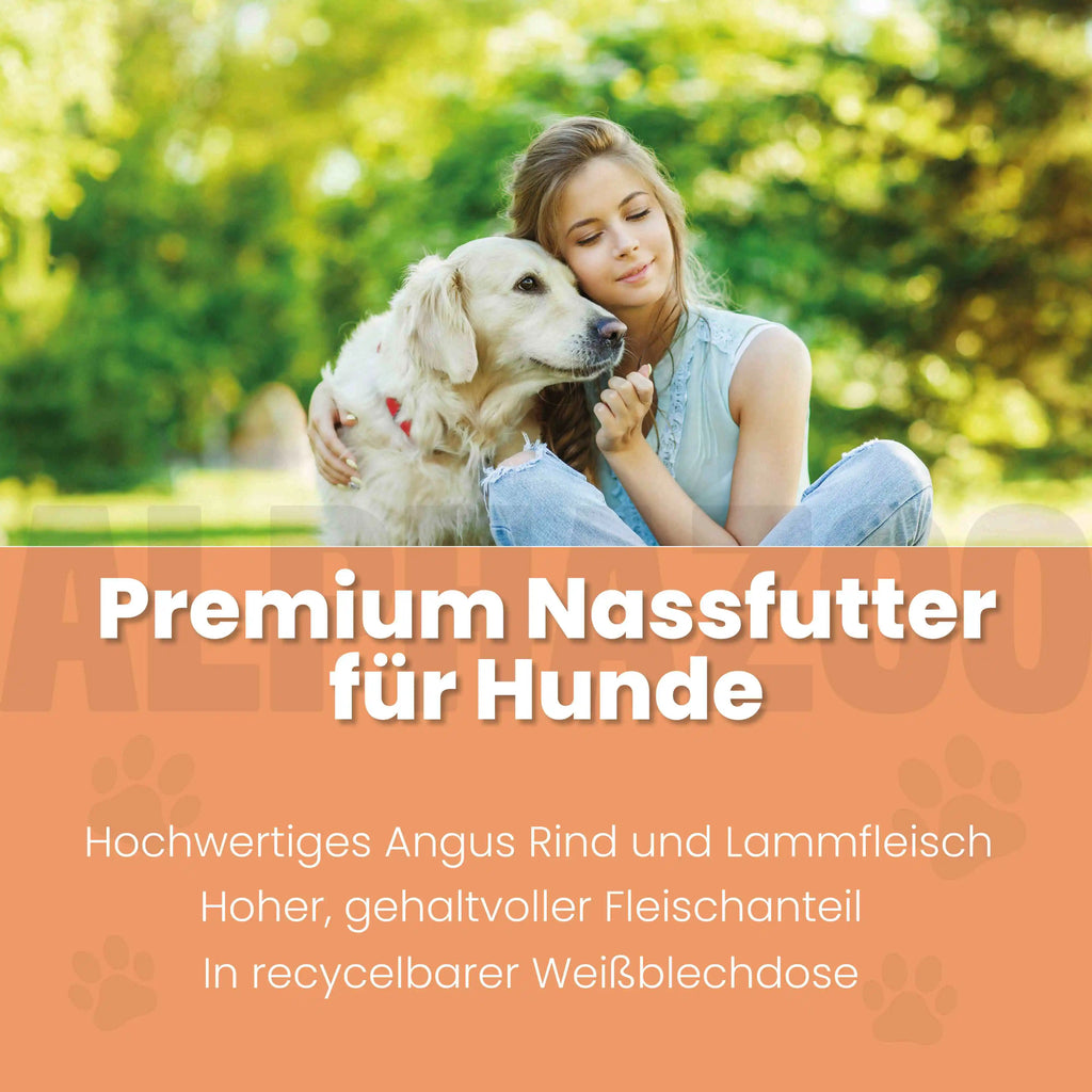 Angus-Rind- und Lamm-Wetsfutter für erwachsene Hunde