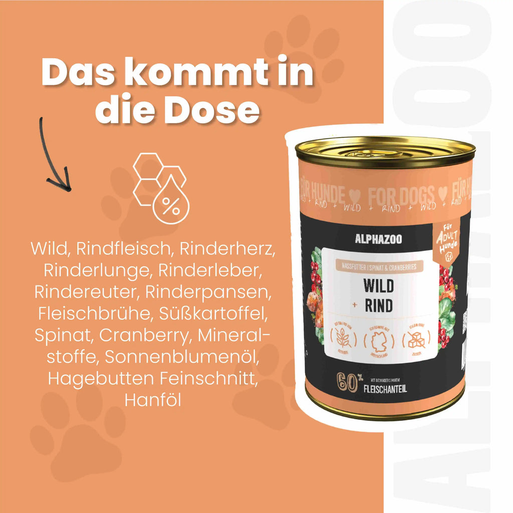 Wildwild + Rindfleisch Nassfutter für erwachsene Hunde