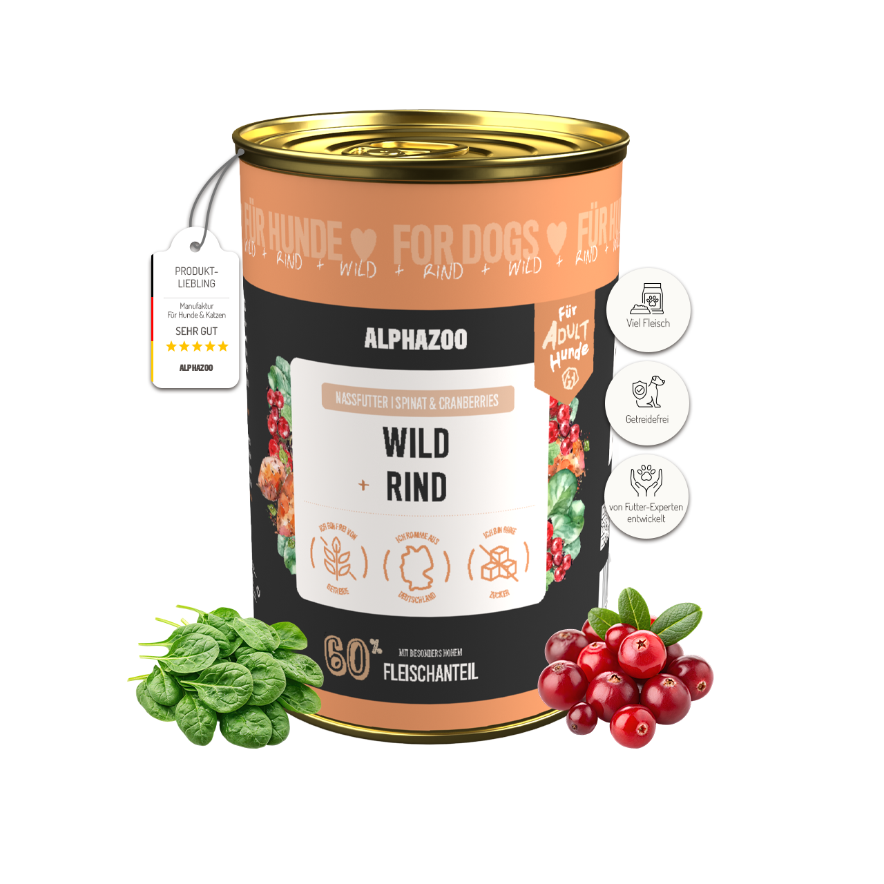 Wildwild + Rindfleisch Nassfutter für erwachsene Hunde